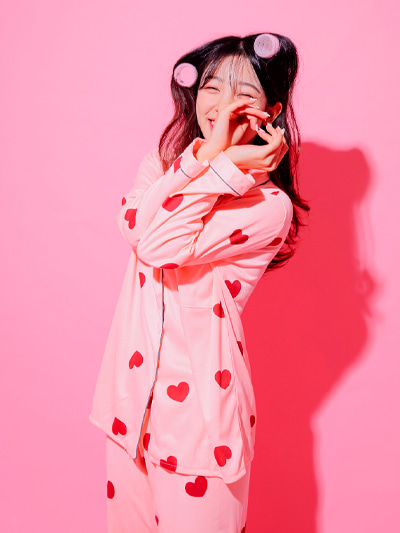 [소녀파자마특가] 하트 빵야 핑크 파자마 잠옷SET- 누디몰